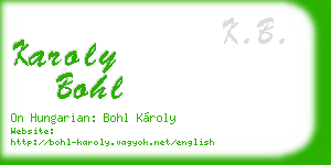karoly bohl business card
